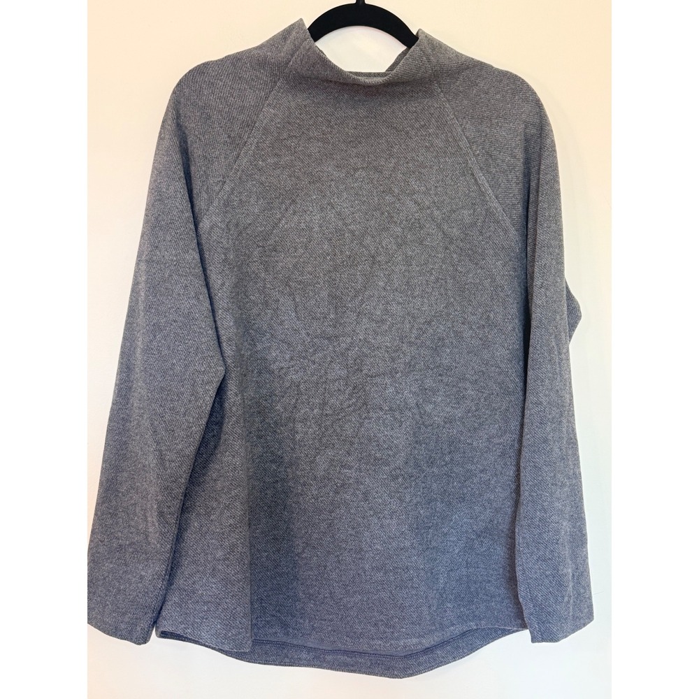 Vineyard Vines Womens Large Gray Mock Neck Raglan Sleeve Pullover Sweatshirt